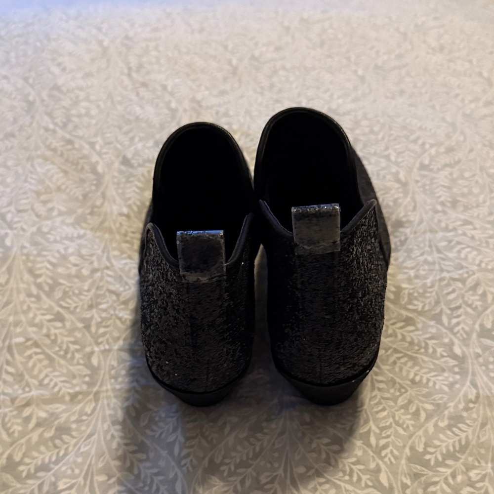 Corkys Black Glitter Ankle Booties Size 8 - Picture 2 of 6